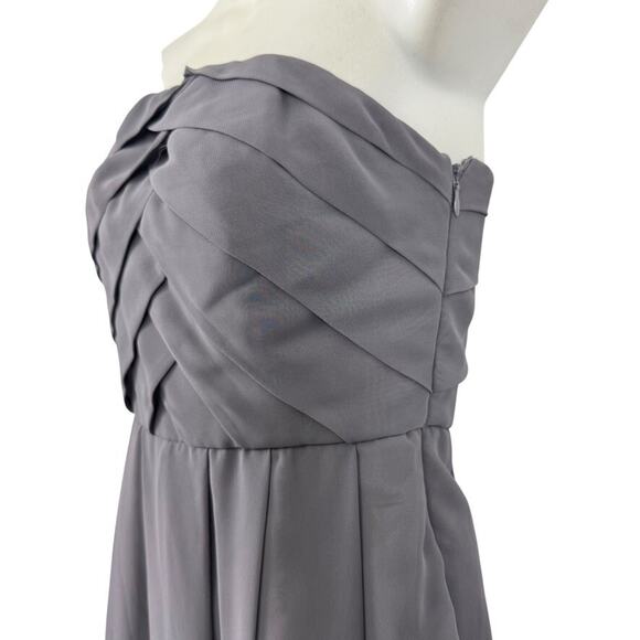 Morgan & Co Y2K Formal Pleated Strapless Prom Dress Party Gray Whimsigoth 1/ 2 - Picture 10 of 16